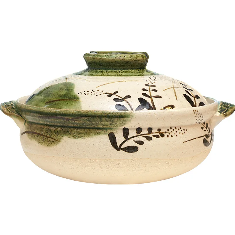 Aloe Vera Pot - Caçarola doméstica de argila rasa queimada,